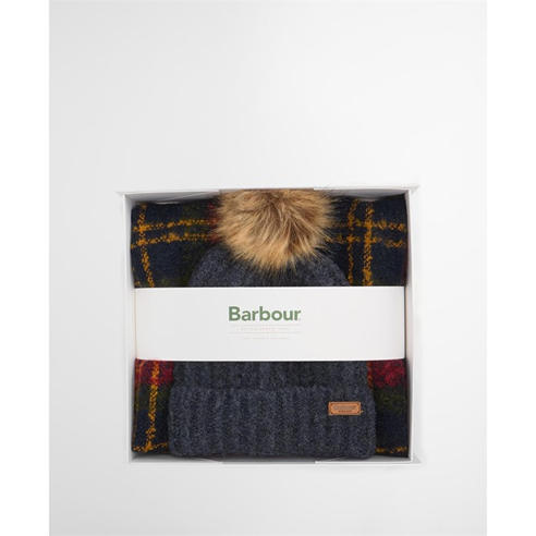 Barbour - Saltburn Beanie & Tartan Scarf Gift Set