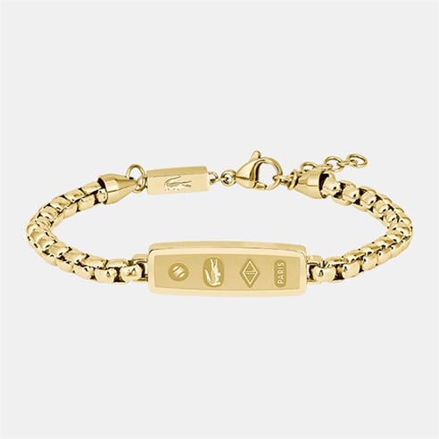 Lacoste - Lacoste Mens District Gold IP Reversible Pendant Bracelet