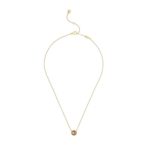 COACH - Enamel C Coin Short Pendant Necklace