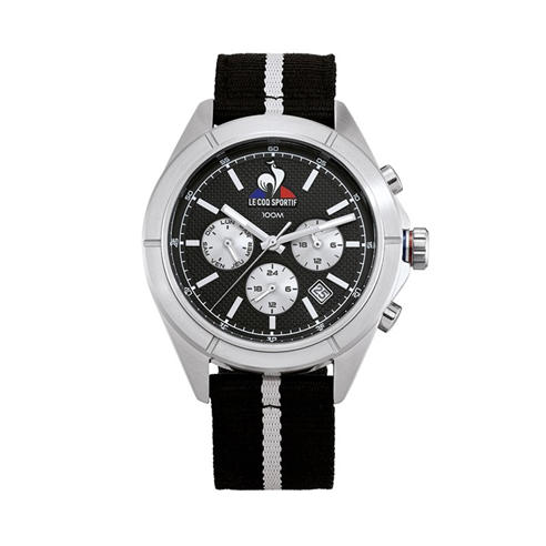 Le Coq Sportif - Men's Essentiel Black Fabric Strap Digital Watch