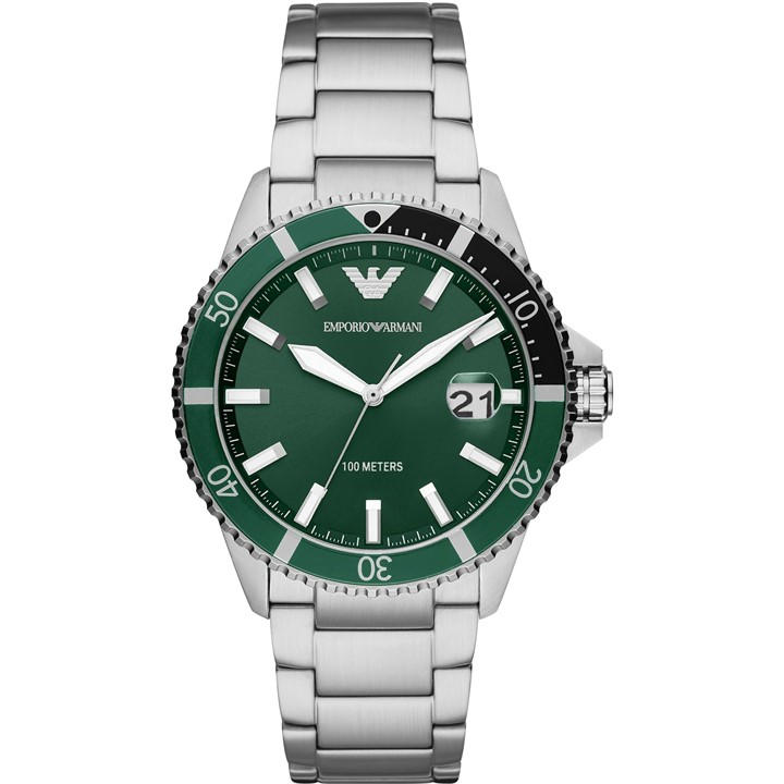 Emporio Armani Men's Silver Diver Watch