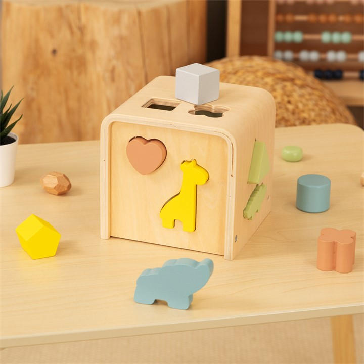 Tooky Toys Unisex Kids Multi Wooden Shape Sorter