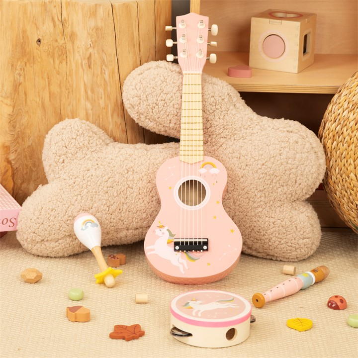 Tooky Toy Wooden Unicorn Musical Instrument Set - Pink