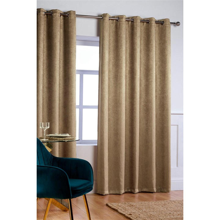 HOMELIFE CRINKLE WOVEN BLACKOUT EYELET CURTAINS