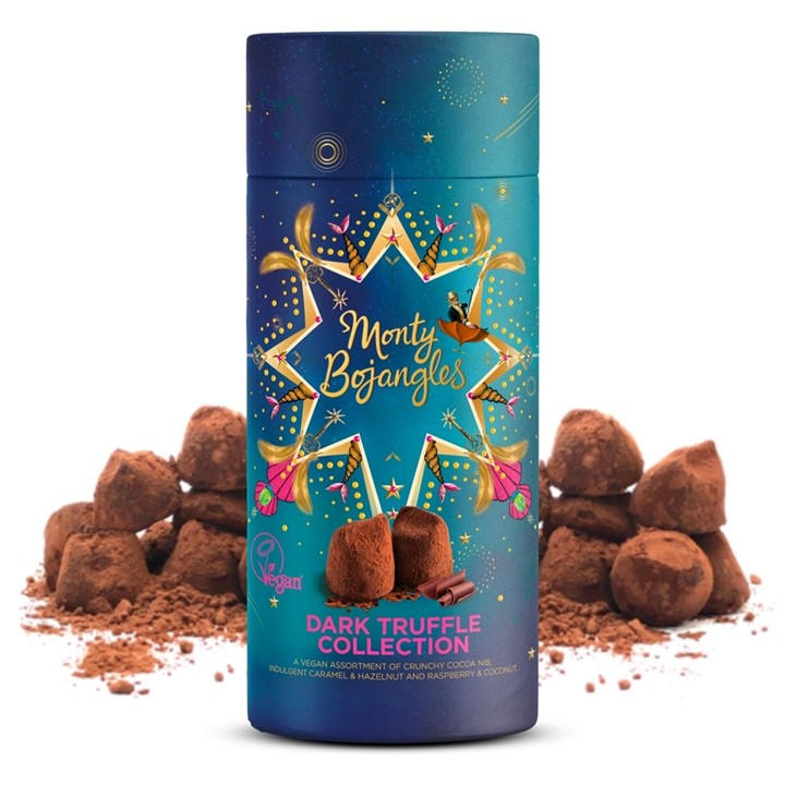 Monty Bojangles Unisex Blue Vegan Dark Truffle Christmas Selection Tube