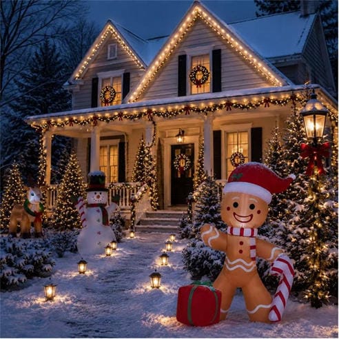 The Spirit Of Christmas - 4ft Inflatable Gingerbread Man