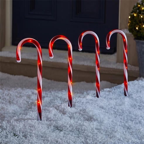 The Spirit Of Christmas - 4 piece Candy Cane Stake Lights
