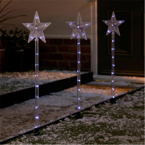 The Spirit Of Christmas - 3 piece Star Stake Lights