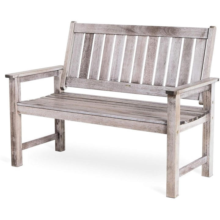 Vonhaus Unisex Grey 2 Seater Wooden Garden Bench