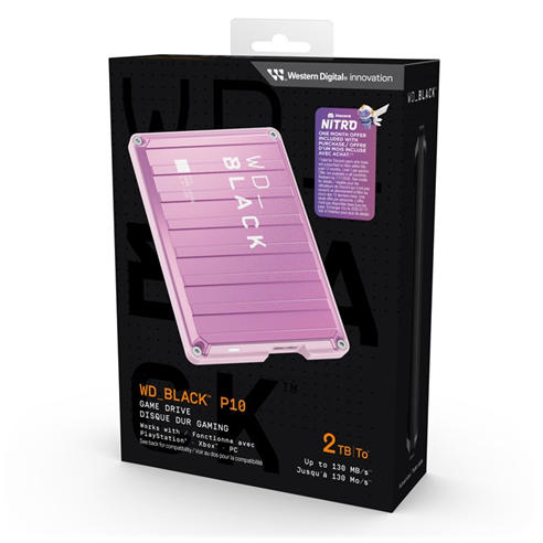 Western Digital - WD_BLACK P10 (Pink) 2TB Game Drive Portable External Hard Drive
