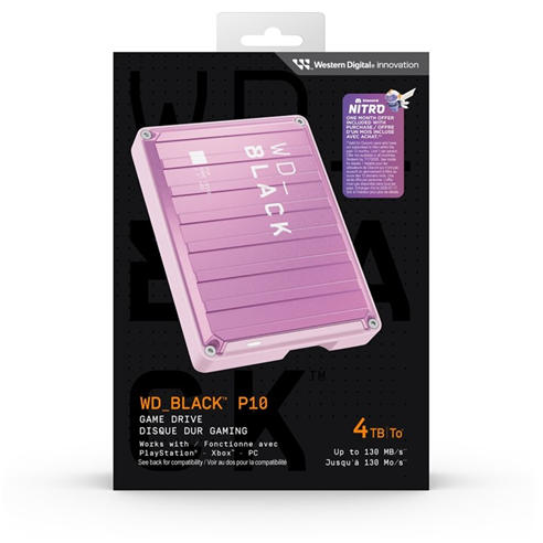 Western Digital - WD_BLACK P10 4TB (Pink) Game Drive Portable External Hard Drive