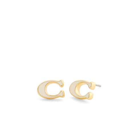 COACH - C Stud Enamel Earrings