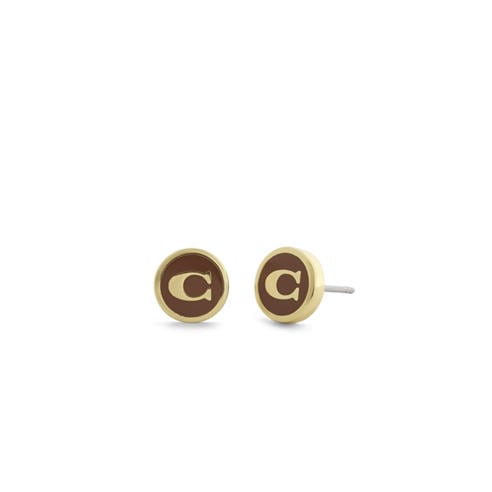 COACH - Signature C Enamel Stud Earrings