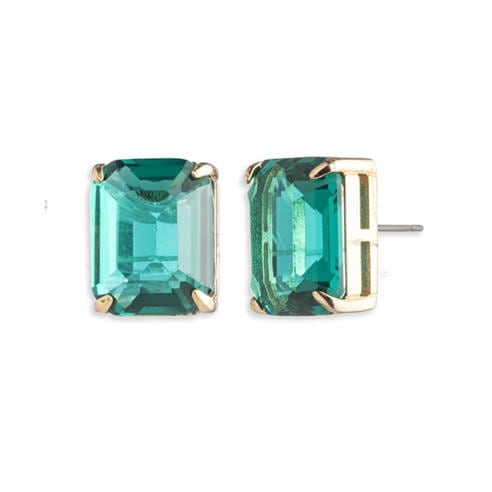 Lauren by Ralph Lauren - Lauren Ralph Lauren Silver Tone & Emerald Green Stud Earrings
