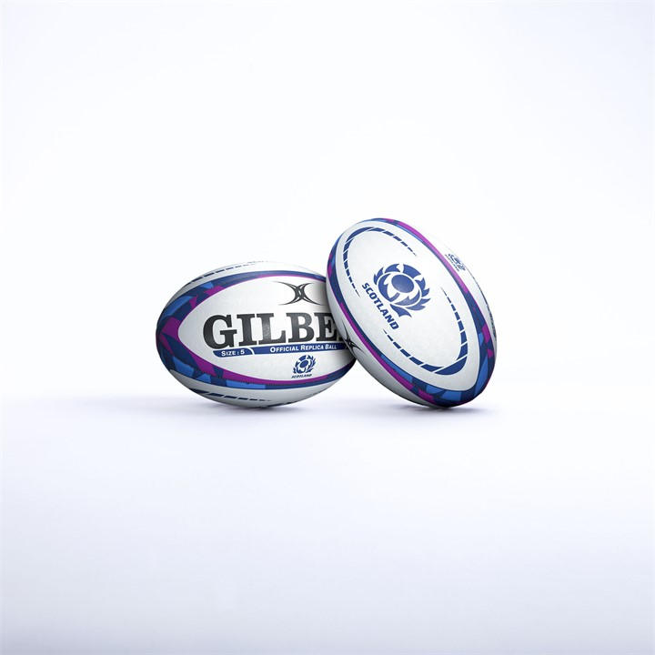 Gilbert Unisex White Replica Rugby Ball Size 5