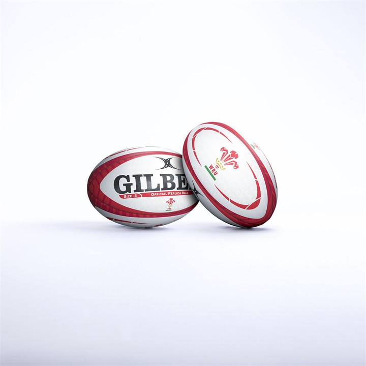 Gilbert Unisex White Replica Rugby Ball Size 5