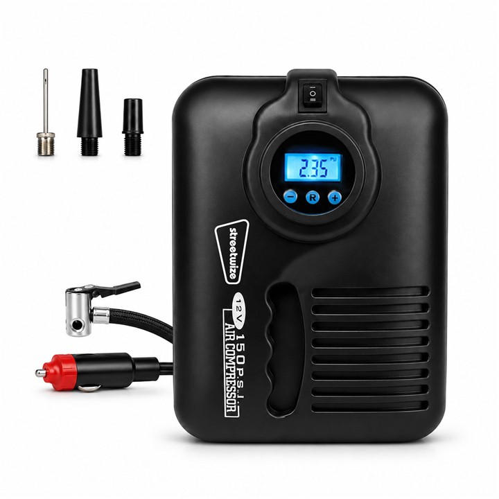 Streetwize Unisex Black 150Psi 12V Compact Digital Air Compressor