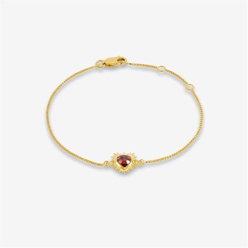 RACHEL JACKSON LONDON - Women's Electric Love Garnet Heart Chain Bracelet