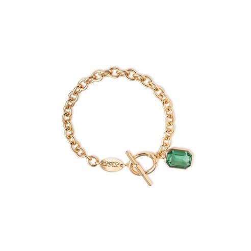 LAUREN BY RALPH LAUREN - Lauren Ralph Lauren Gold & Green Logo Chain Bracelet
