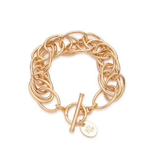 RALPH LAUREN - Lauren Ralph Lauren Gold Logo Charm Chain Bracelet