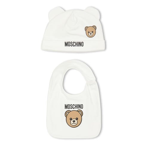 MOSCHINO - Kids' Hat and Bib Set Baby Bib