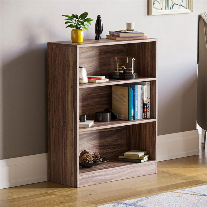 Lassic Unisex Brown Vida Designs Cambridge 3 Tier Low Bookcase