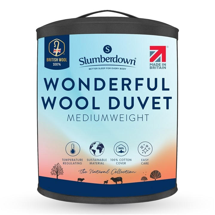 Slumberdown Unisex White Wonderful Wool 375Gsm Duvet Single