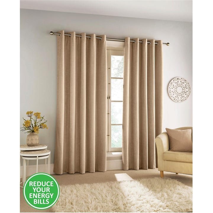 ENHANCED LIVING SAVOY 100% BLACKOUT EYELET CHENILLE CURTAINS
