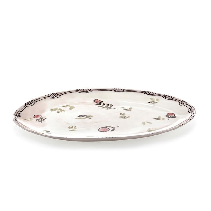 SERAX X MARNI TILLO NUDE MIDNIGHT FLOWERS OVAL PLAT