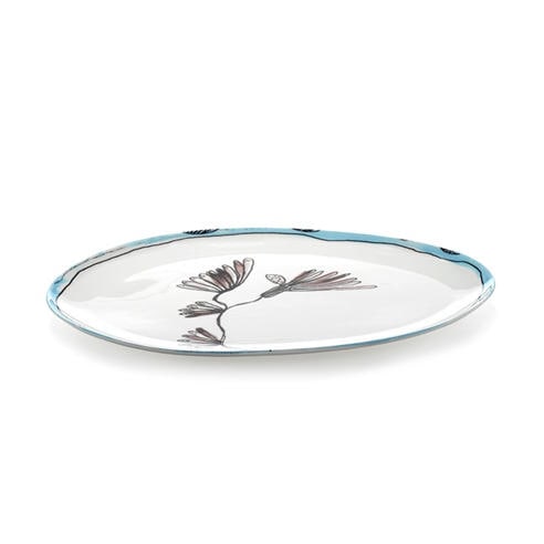 Serax X Marni - Serax Serax X Marni Camelia Aubergine Midnight Flowers Oval Plate - Small