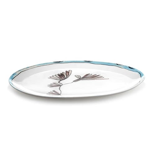 Serax X Marni - Serax Serax X Marni Camelia Aubergine Midnight Flowers Oval Plate - Large