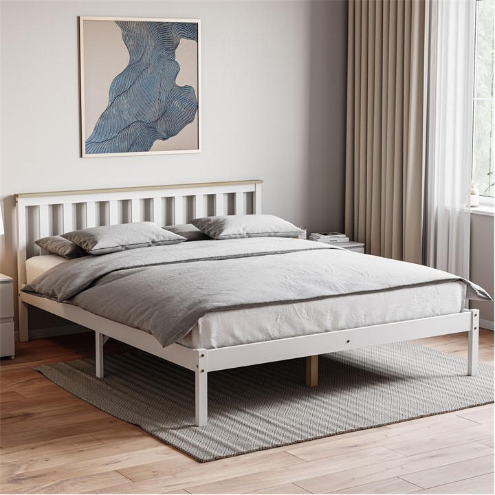 Lassic Unisex Multi Vida Designs Milan King Size Wooden Bed, Low Foot