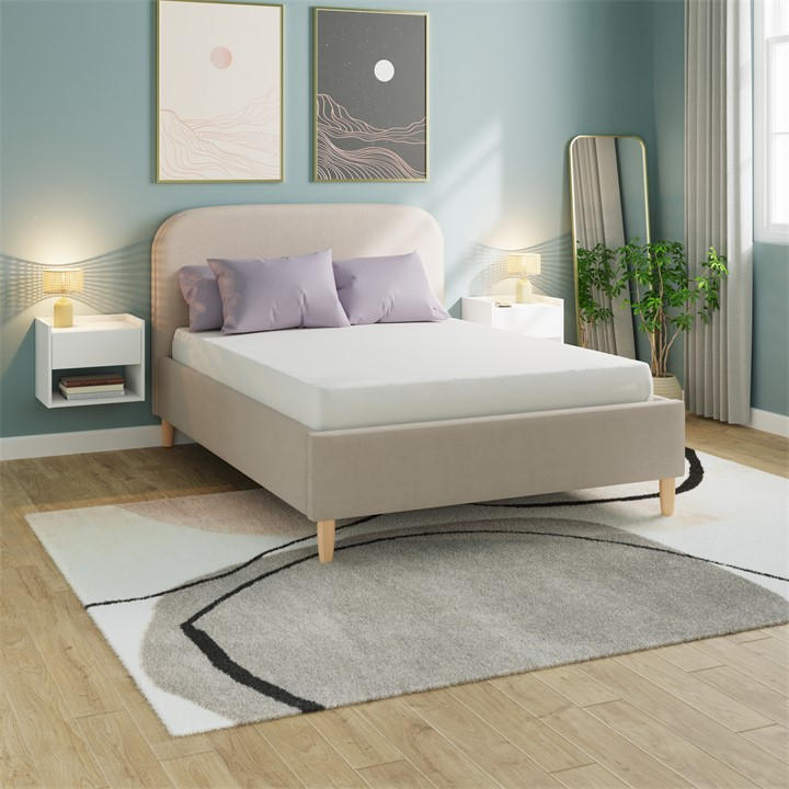 Gfw Unisex Nude Florence Boucle Ottoman Storage Bed 135Cm