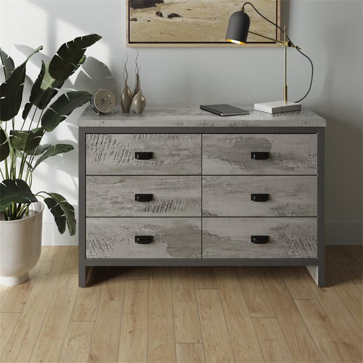 Gfw Unisex Grey Boston 3+3 Drawer Chest