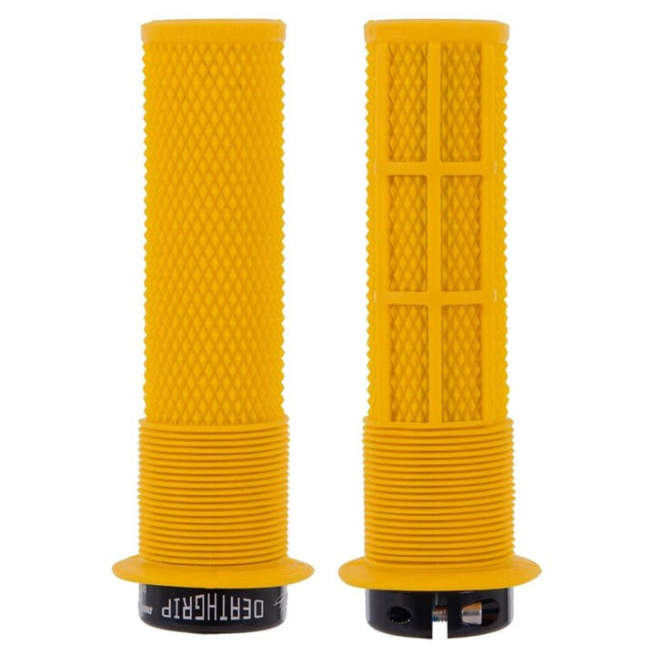 Dmr Unisex Yellow Deathgrip Flange Lock-On Mtb Grip Thin