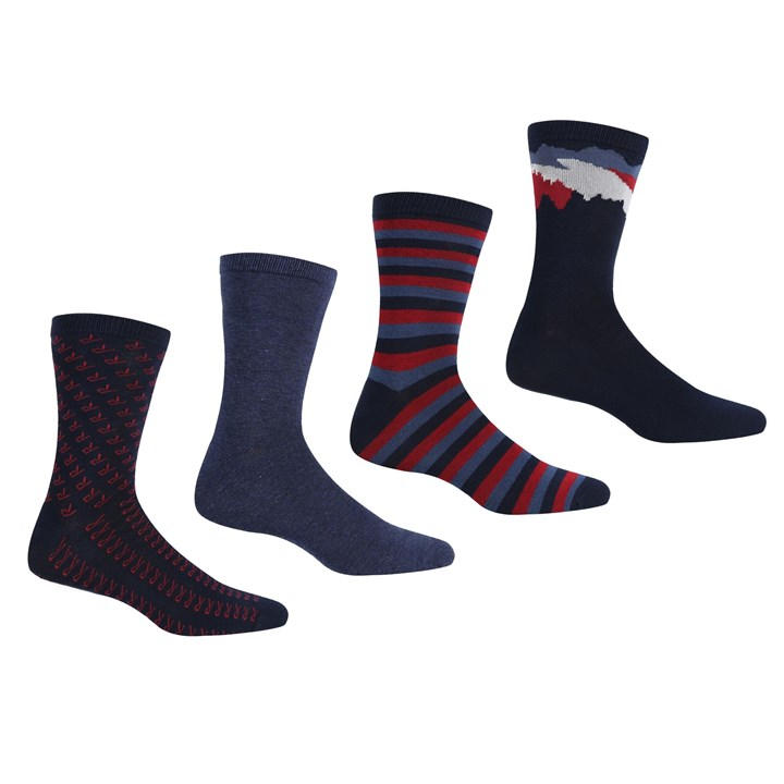 Regatta Men's Blue 4 Pack Lifestyle Socks Size 6