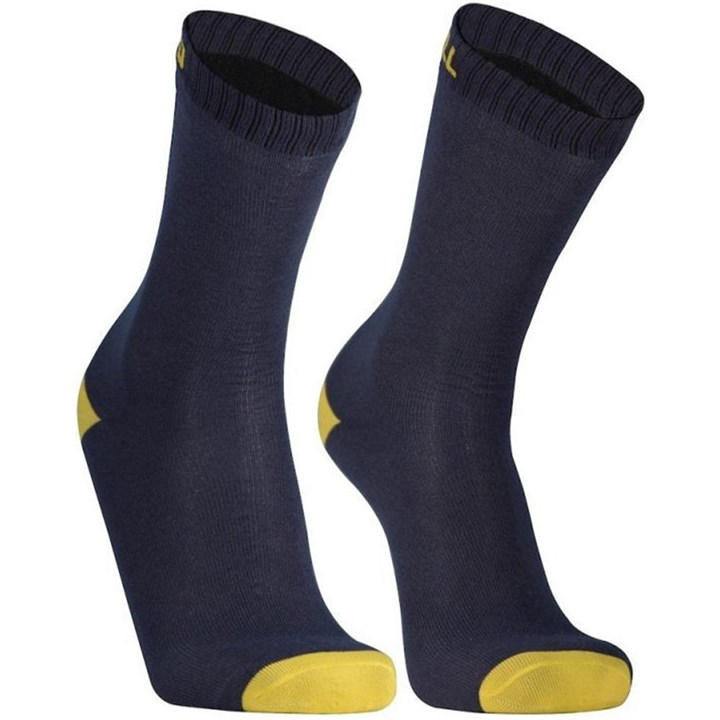 Dexshell Unisex Navy Lime Yellow Ultra Thin Crew Socks Extra Large