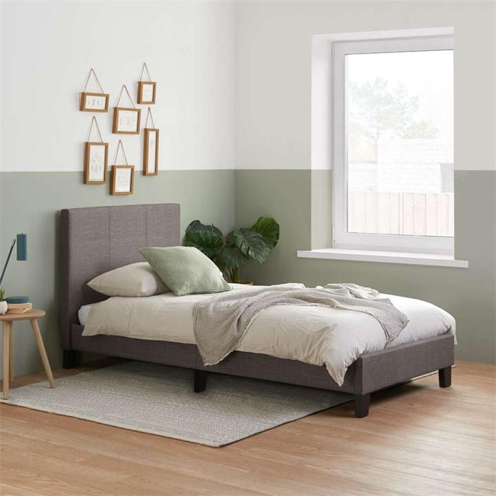 Birlea Unisex Grey Berlin Fabric Bed In King