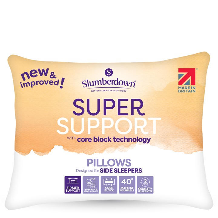 Slumberdown Unisex White Super Support Firm Support Pillow 4Pk