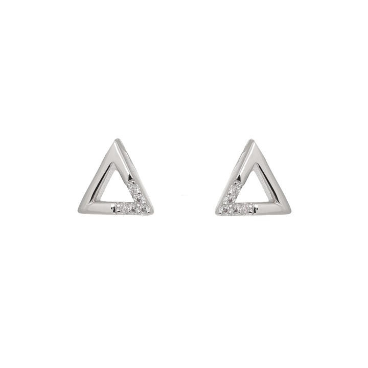 Espree Unisex Silver Fashion Triangle Earrings