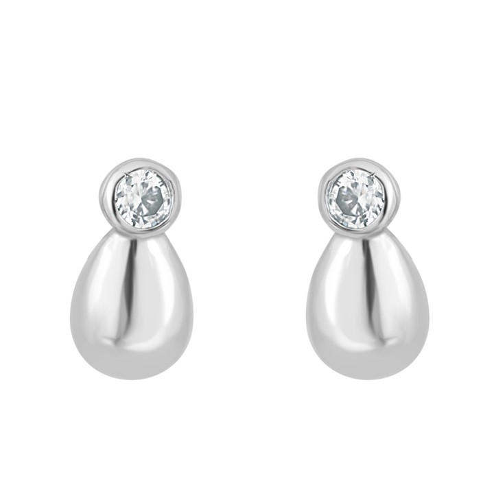 Espree Unisex Silver Fashion Cz Teardrop Earring