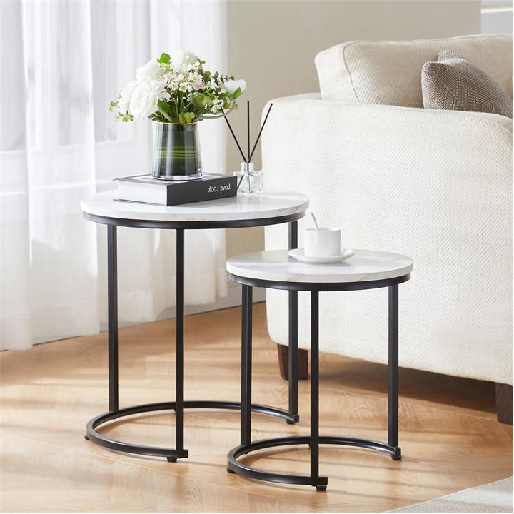Lassic Unisex Multi Vida Designs Brooklyn Nest Of 2 Round Tables Set Of Size 2