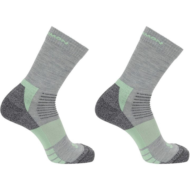 Salomon Women's Grey Merino Crew 2-Pack Size 1