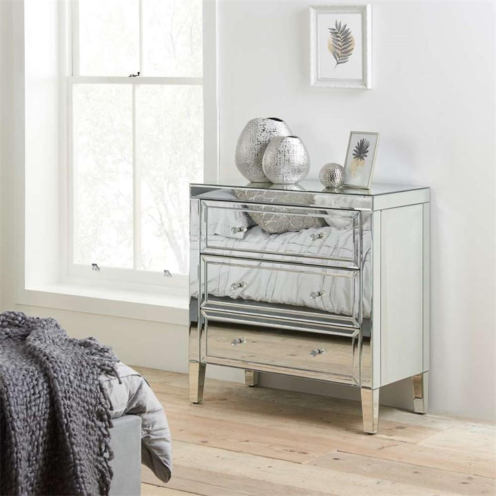 Birlea Unisex Silver Valencia 3 Drawer Chest