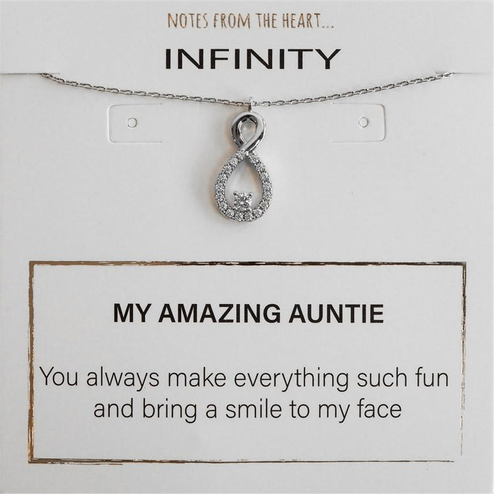Notes From The Heart Unisex Silver Nfth Infinity My Amazing Auntie Pendant
