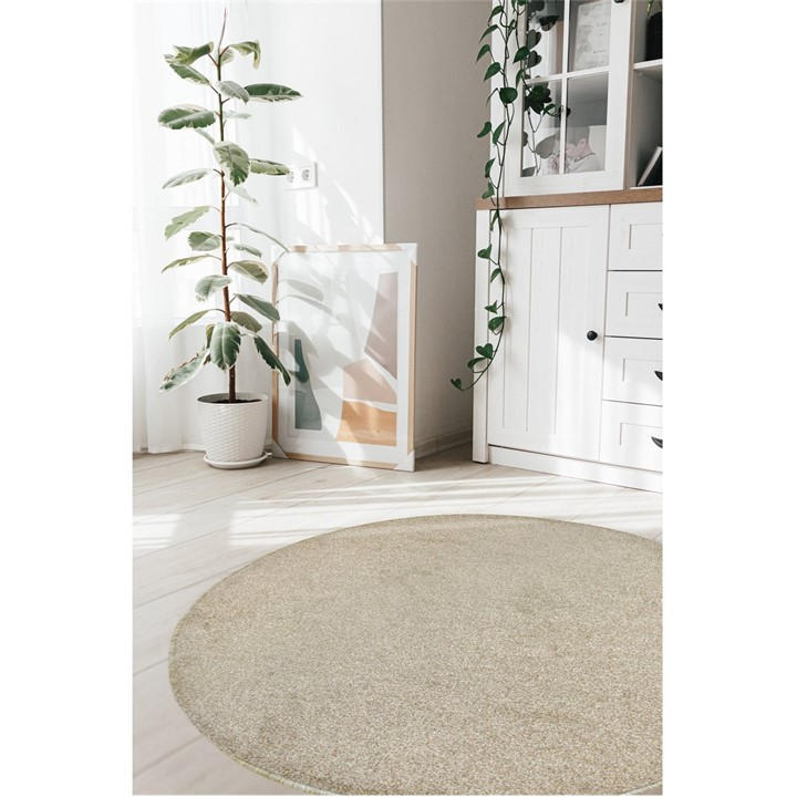 Homemaker Unisex Beige Punto Circle Rug