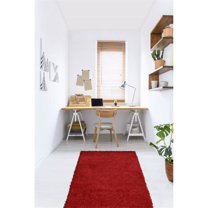 Homemaker Unisex Red Delta Shaggy Runner 67X200cm