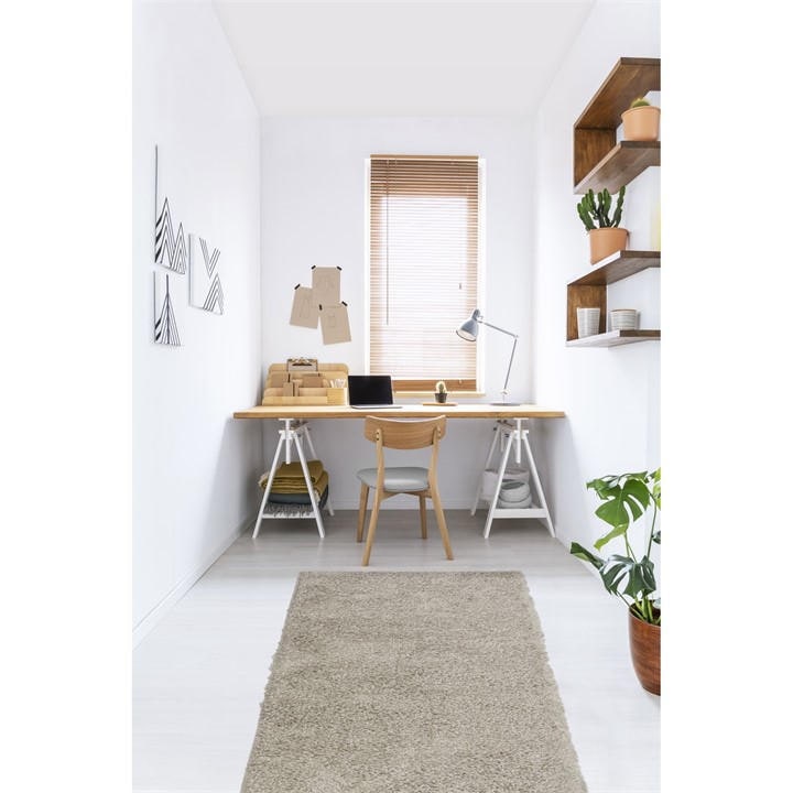 Homemaker Unisex Beige Delta Shaggy Runner 67X200cm