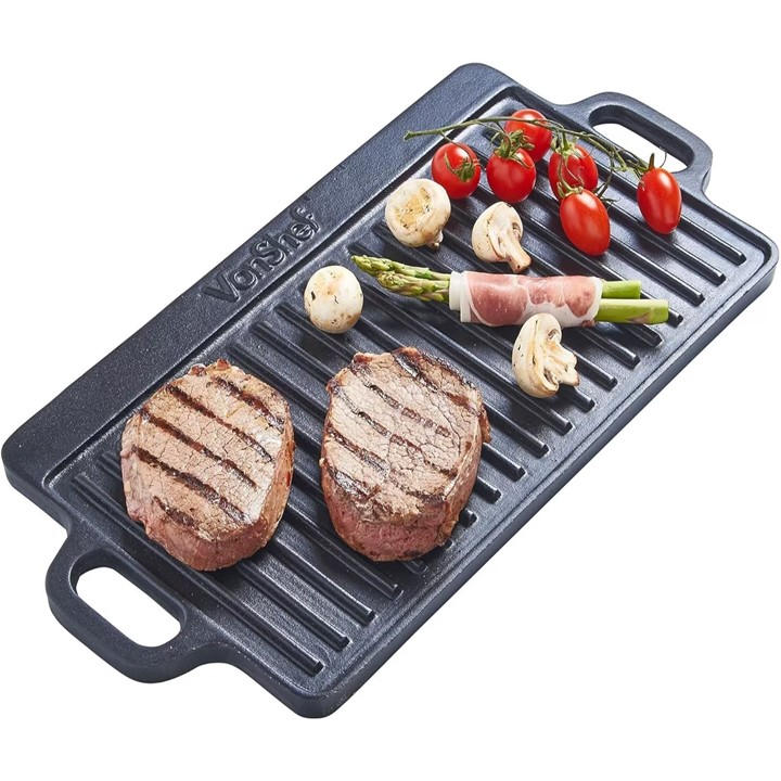 Vonshef Unisex Black - 37Cm Cast Iron Griddle