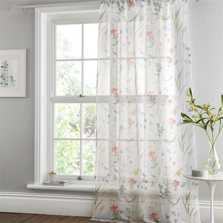Dreams And Drapes Unisex Multi Spring Glade Slot Top Voile Panel 55X54in